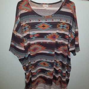 Lularoe Irma Top Southwestern pattern, size 3x, pre-owned